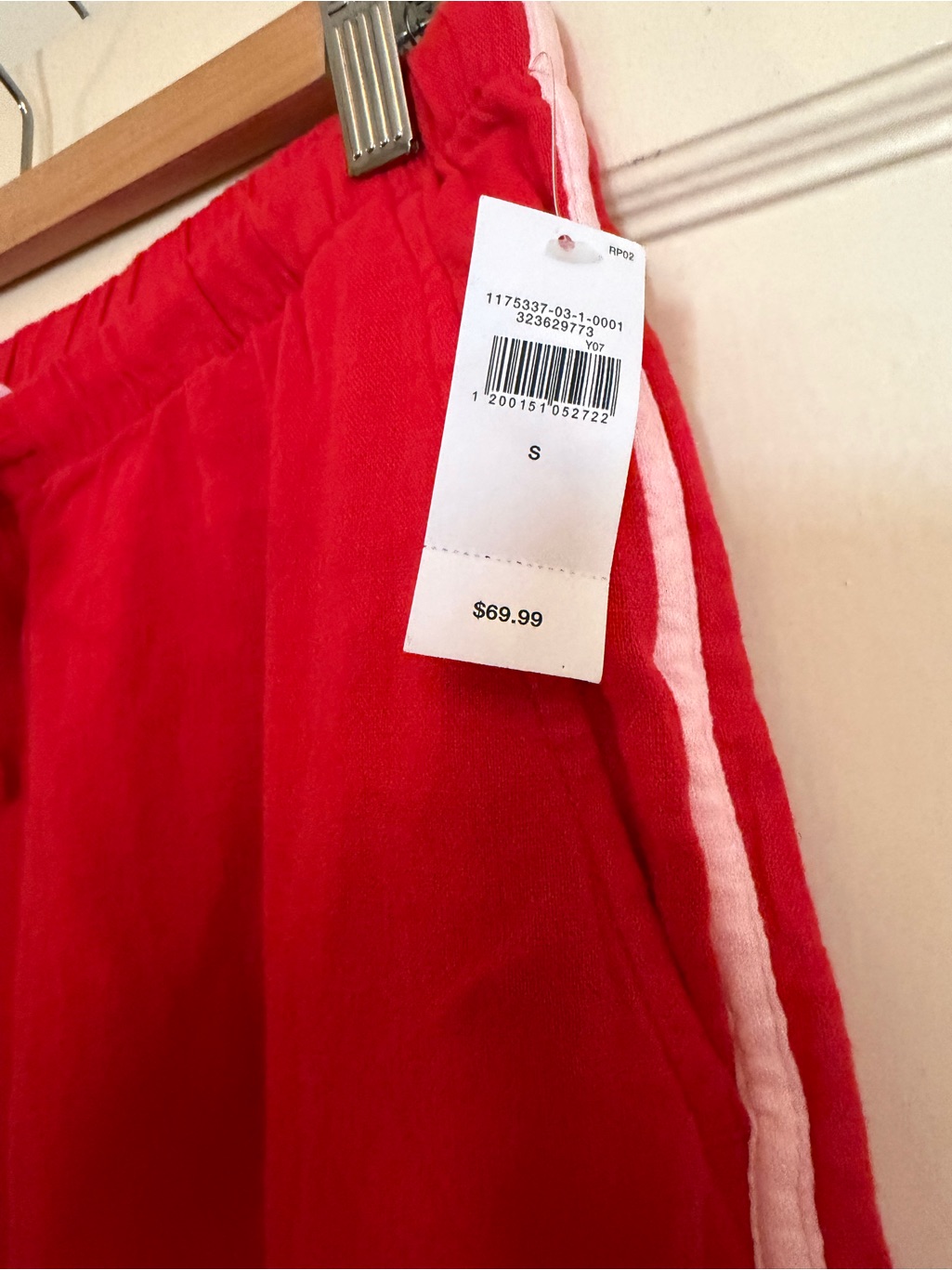 Bnwt Gap Factory Red Linen-Blend Stripe Wide-Leg Pants — image 7 of 8